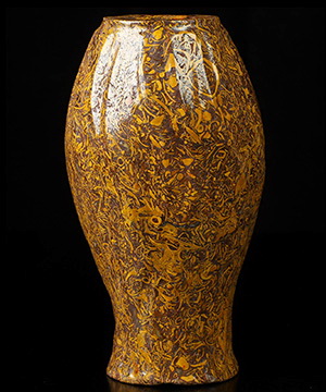 3.8" Elephant Skin Jasper Hand Carved Crystal Vase Sculpture, Crystal Healing