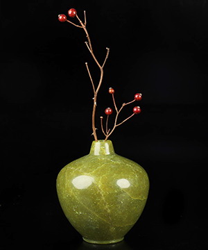 4.1" Lemon Stone Hand Carved Crystal Vase Sculpture, Crystal Healing