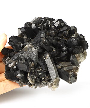 4.6" Black Quartz Mineral Specimen, Crystal Healing