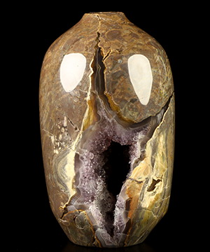 6.9" Dinosaur Egg Agate Hand Carved Crystal Vase Sculpture, Crystal Healing