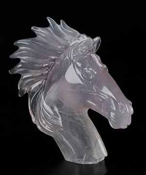 3.6" Fluorite Hand Carved Crystal Horse Sculpture, Crystal Healing
