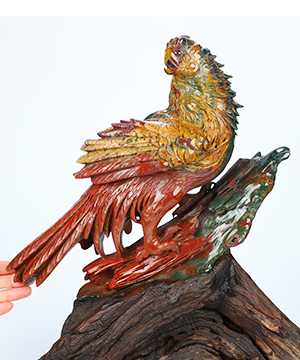 Awesome 15.4" Bloodstone Hand Carved Crystal Eagle Sculpture, Crystal Healing