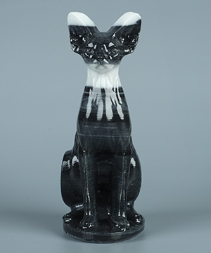 5.9" Yinyang Stone Hand Carved Crystal Cat Sculpture, Crystal Healing