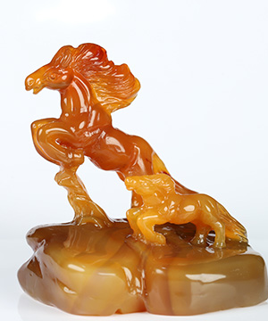 2.5" Carnelian Hand Carved Crystal Horse Sculpture, Crystal Healing