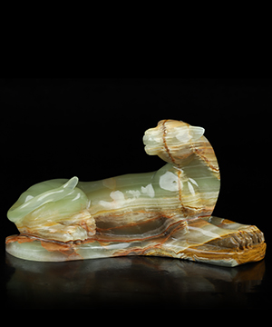 8.0" Afghanistan Jade Hand Carved Crystal Leopard Sculpture, Crystal Healing