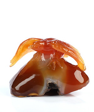 2.8" Carnelian Hand Carved Crystal Eagle Sculpture, Crystal Healing