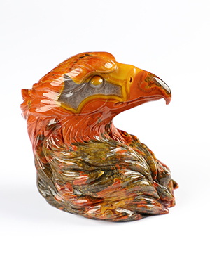 2.3" Empire Red Agate Hand Carved Crystal Eagle Sculpture, Crystal Healing