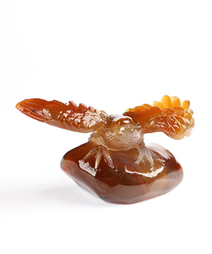 3.7" Carnelian Hand Carved Crystal Eagle Sculpture, Crystal Healing
