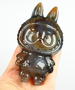3.8" Premium Brazilian Agate Hand Carved Crystal Labubu, Crystal Healing
