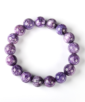 Gemstone 0.4" Charoite Hand Carved Crystal Bracelets, Crystal Healing