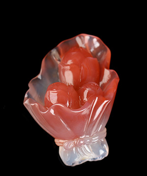 1.9" Agate Hand Carved Crystal Rose Sculpture, Crystal Healing