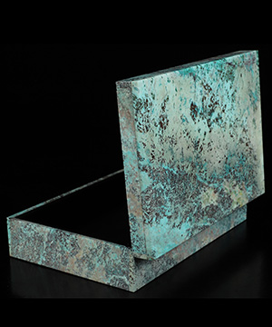 Gemstone 6.3" American Chrysocolla Hand Carved Crystal Jewelry Box, Crystal Healing