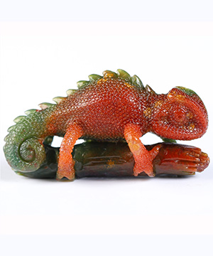 1.6" Bloodstone Hand Carved Crystal Lizard Sculpture, Crystal Healing