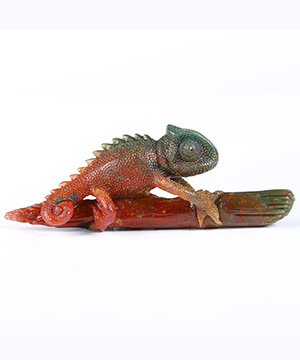 2.9" Bloodstone Hand Carved Crystal Lizard Sculpture, Crystal Healing