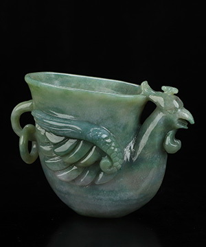 4.7" Indian Agate Hand Carved Crystal Phoenix Cup, Crystal Healing