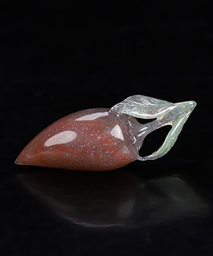 2.2" Indian Agate Hand Carved Crystal Plant Sculpture, Crystal Healing