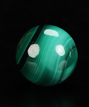 Gemstone 1.3" Malachite Hand Carved Crystal Ball/Sphere, Crystal Healing