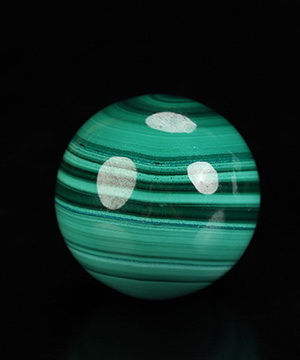 Gemstone 1.1" Malachite Hand Carved Crystal Ball/Sphere, Crystal Healing