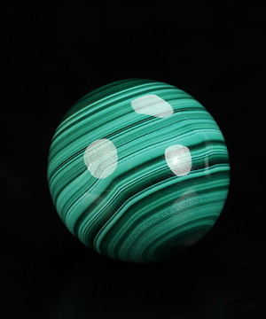 Gemstone 1.1" Malachite Hand Carved Crystal Ball/Sphere, Crystal Healing