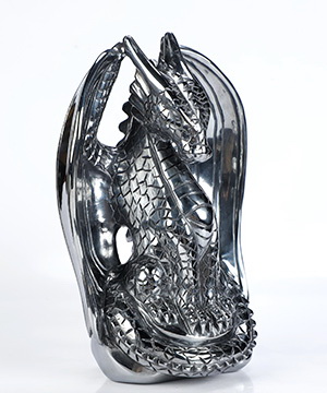 5.1" Tera-hertz Hand Carved Crystal Dragon Sculpture, Crystal Healing