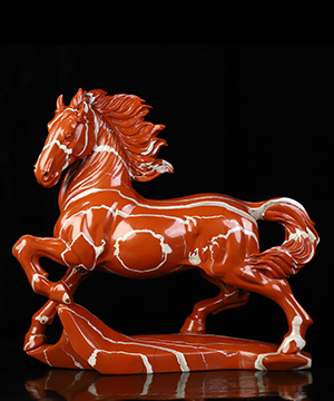 Fantastic! 10.4" Red Jasper Hand Carved Crystal Horse Sculpture, Crystal Healing