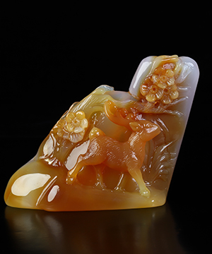 4.7" Carnelian Hand Carved Crystal Deer Sculpture, Crystal Healing