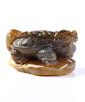 3.6" Agate Hand Carved Crystal Dragon Sculpture, Crystal Healing