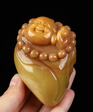 3.0" Agate Hand Carved Crystal Buddha Sculpture, Crystal Healing