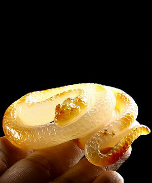 Gemstone 2.5" Carnelian Carved Crystal Snake Sculpturre