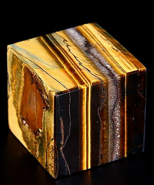 Tiger Iron Eye Carved Crystal Cube