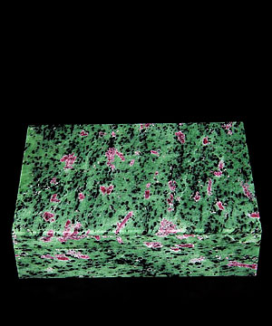 Gemstone Huge 6.2" Ruby Fuchsite Carved Crystal Jewelry Box