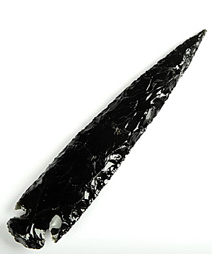 6.7" Black Obsidian Carved Crystal Knife, Crystal Healing, Wand Reiki Energy Cleansing Display