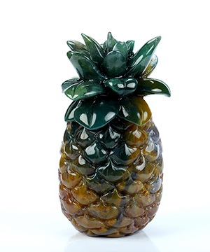 4.0" Indian Agate Hand Carved Crystal Pineapple Sculpture, Crystal Healing