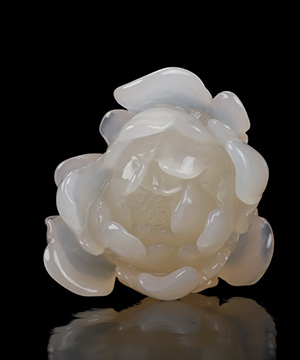 2.1" Agate Hand Carved Crystal Peony Sculpture, Crystal Healing
