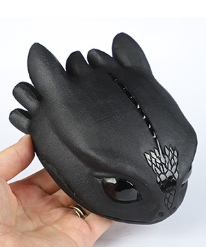 5.1" Black Obsidian Hand Carved Crystal Toothless Dragon Sculpture, Crystal Healing