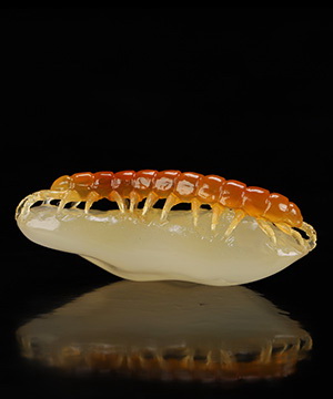 2.2" Carnelian Hand Carved Crystal Centipede Sculpture, Crystal Healing