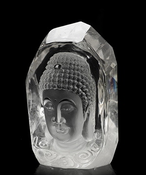 4.6" Quartz Rock Crystal Hand Carved Crystal Kwan-yin Sculpture, Crystal Healing