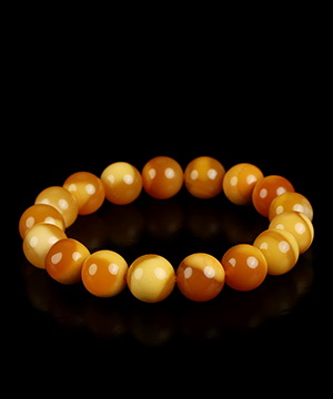 0.4" Myanmar Yellow Jade Crystal Bracelets, Crystal Healing