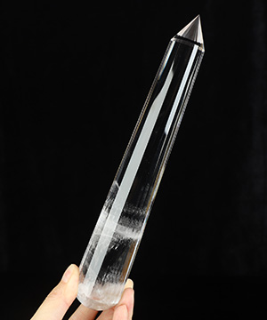 Top Clear! 8.9" Quartz Rock Crystal Geometric Solid Sculpture, Crystal Healing