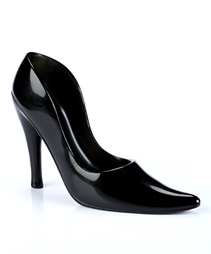 4.4" Black Obsidian Hand Carved Art Crystal High-heeled shoe, Realistic, Crystal Healing