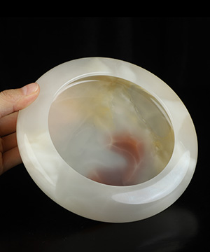 6.3" Afghanistan Jade Hand Carved Crystal Storage Box, Crystal Healing