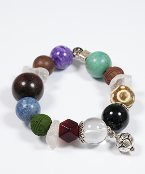 Various Gemstone 0.7" Aquamarine Charoite Crystal Bracelets, Crystal Healing