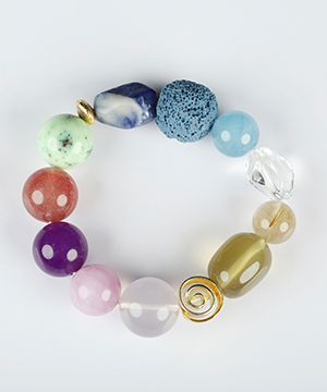 Various Gemstone 0.7" Aquamarine Amethyst Crystal Bracelets, Crystal Healing