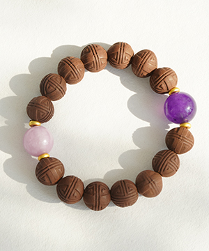 Gemstone 0.6" Incense beads Amethyst Crystal Bracelets, Crystal Healing